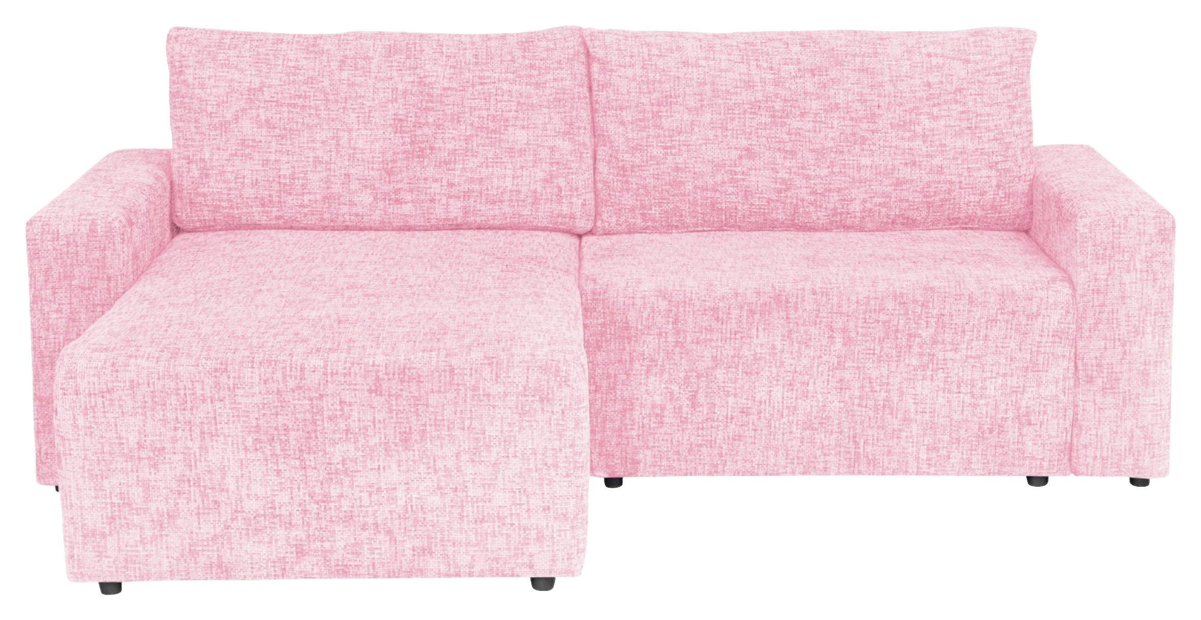 Ecksofa Dallas Struktur Rosa 258x173 Cm - Schwarz/Rosa, MODERN, Holz/Kunststoff (258/173cm)