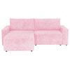 Ecksofa Dallas Struktur Rosa 258x173 Cm - Schwarz/Rosa, MODERN, Holz/Kunststoff (258/173cm)