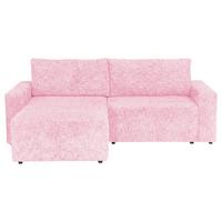 Ecksofa Dallas Struktur Rosa 258x173 Cm - Schwarz/Rosa, MODERN, Holz/Kunststoff (258/173cm)