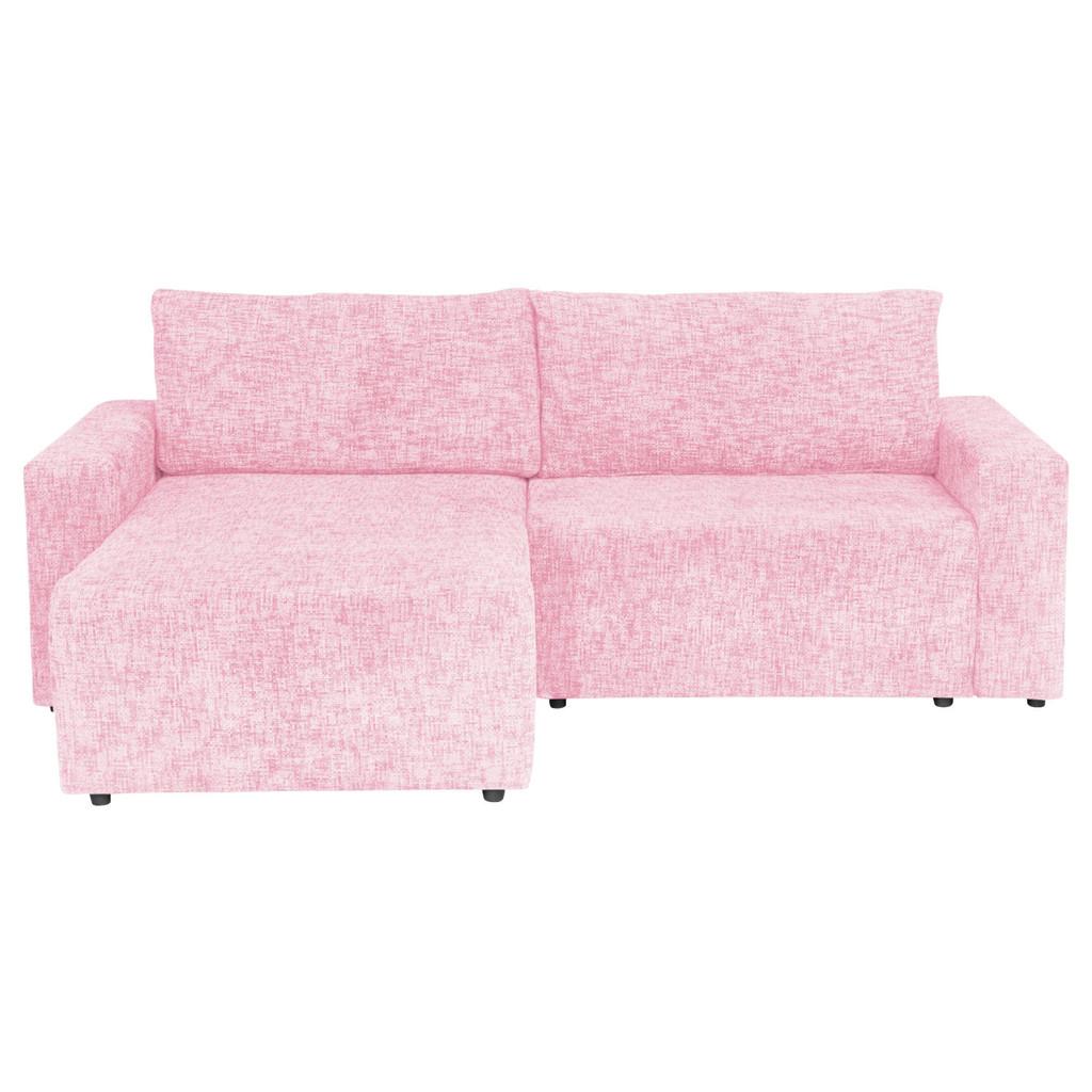Ecksofa Dallas Struktur Rosa 258x173 cm