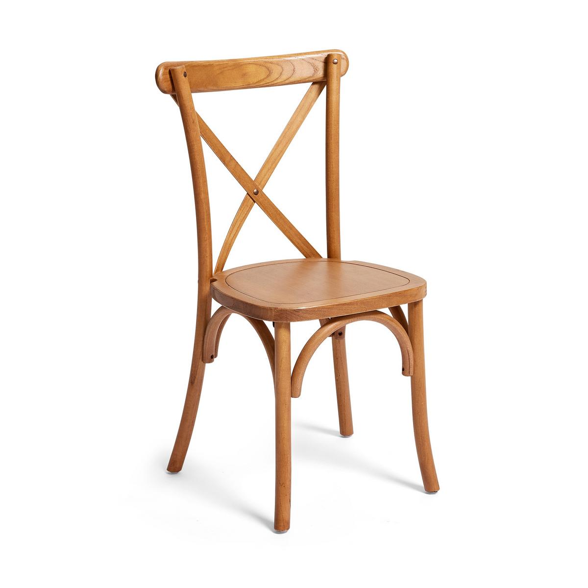 Stapelsessel Crossback Stapelstuhl - Braun, Basics, Holz (48/88/47cm)