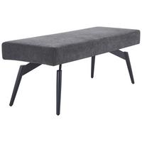 Sitzbank Tinos ohne Lehne Dunkelgrau, B: 140 cm - Dunkelgrau/Schwarz, KONVENTIONELL, Textil/Metall (140/49/47cm) - MID.YOU