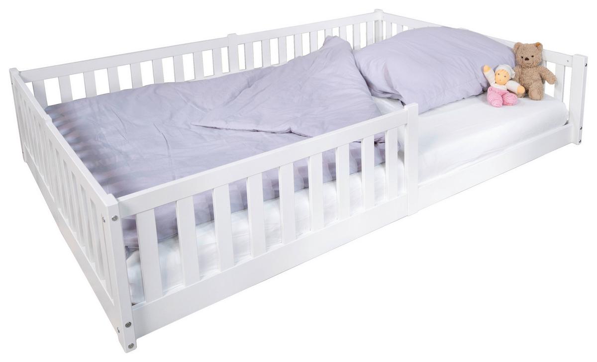 Hausbett Weiß, B/H/T: 140x200x161cm - Weiß, Basics, Holz (140/200/161cm) - tiSsi