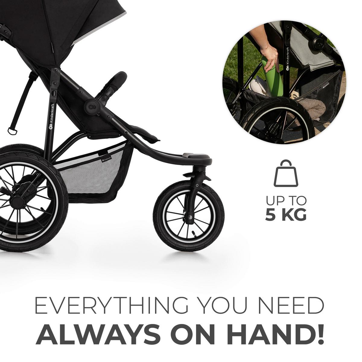Jogger Helsi 2 B/H/T: 61,5x71-113x126cm - Schwarz, Basics, Metall (61.5/71-113/126cm) - Kinderkraft