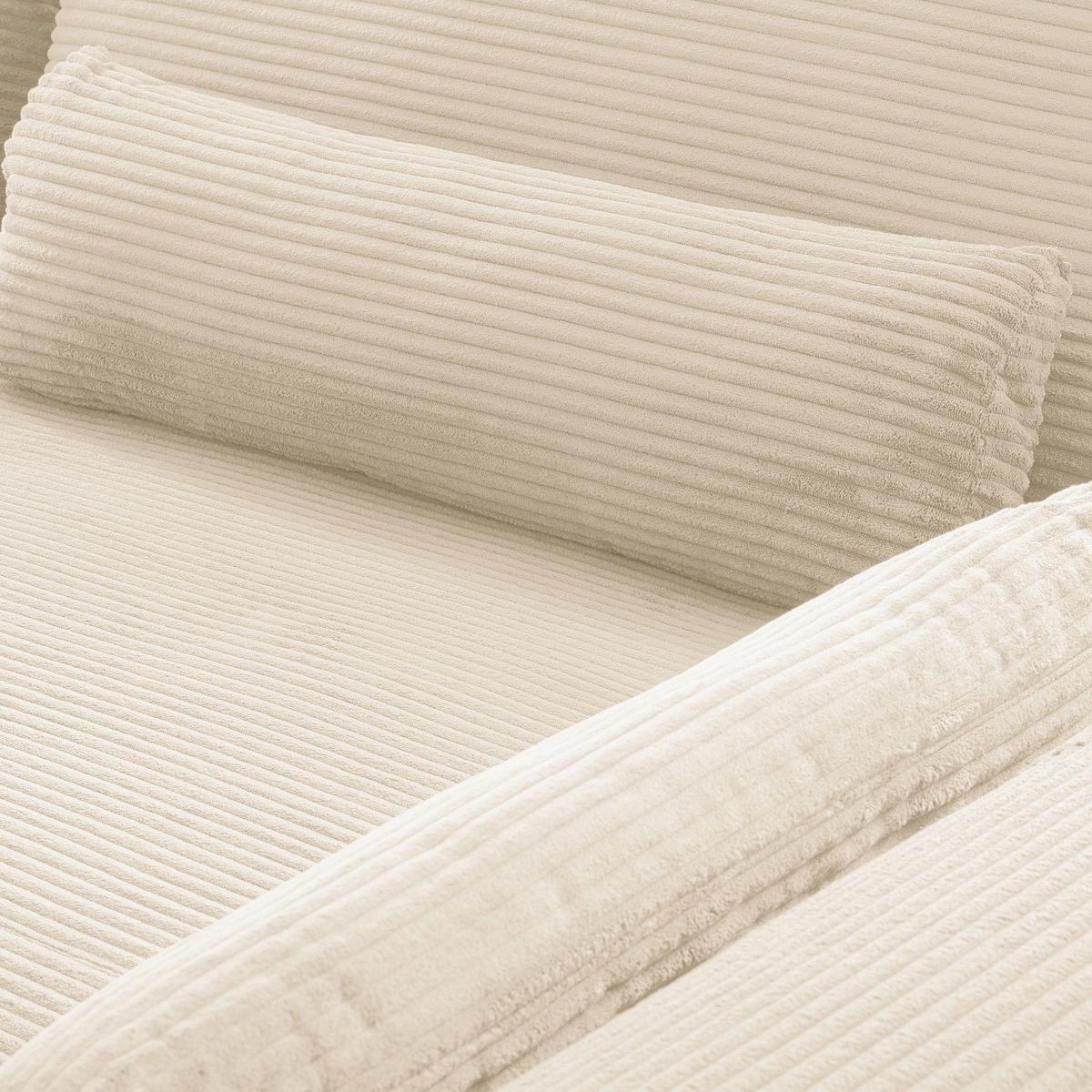 Ecksofa Berlin Cord Creme 313x172 cm - Creme/Schwarz, Design, Textil (313/172cm) - P & B