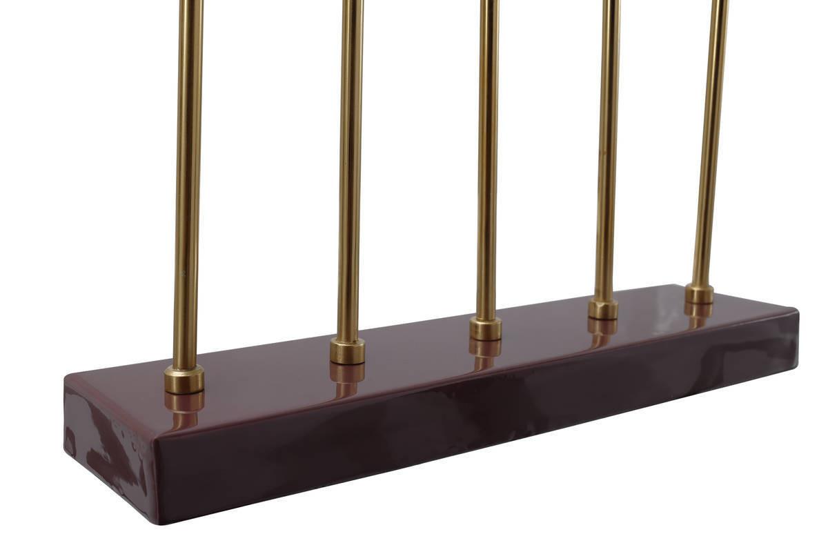 Kerzenständer Art Deco Eisen Goldfarben/bordeaux - Bordeaux/Goldfarben, Trend, Metall (40/40/9cm) - Kayoom