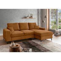 Eckschlafsofa Zona, Goldfarben S: 237x143 Cm - Goldfarben/Schwarz, KONVENTIONELL, Textil (237/143cm) - Livetastic