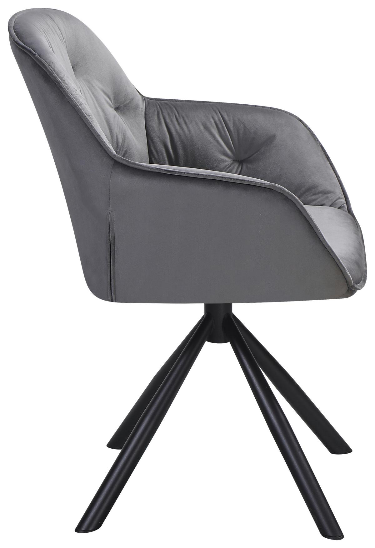 Szék Silvi - fekete/szürke, Konventionell, textil/fém (62/85/62cm)
