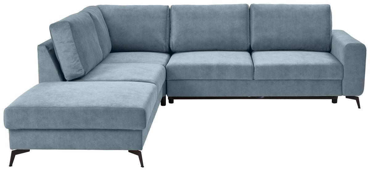 Sedací souprava ADESSO, levá, světle modrá barva - černá/světle modrá, Konvenční, kov/textil (257/275cm) - MID.YOU