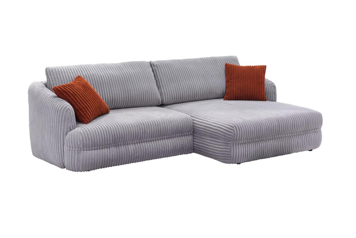 Ecksofa Lush, Grau Schenkel: 284x161 cm - Terracotta/Schwarz, Design, Textil (284/161cm) - Livetastic