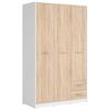 Drehtürenschrank Nepo Plus - Weiß/Sonoma Eiche, MODERN, Holzwerkstoff (118,5/197/54,5cm) - MID.YOU