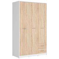 Drehtürenschrank Nepo Plus - Weiß/Sonoma Eiche, MODERN, Holzwerkstoff (118,5/197/54,5cm) - MID.YOU