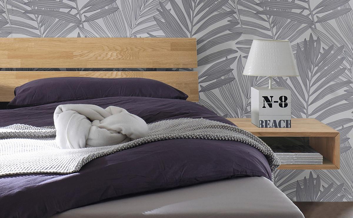 Bett Prato Kopfteil Mit 2 Paneele 160x200 Cm - Eiche Bianco/Eichefarben, Natur, Holz (160/200cm) - Hasena