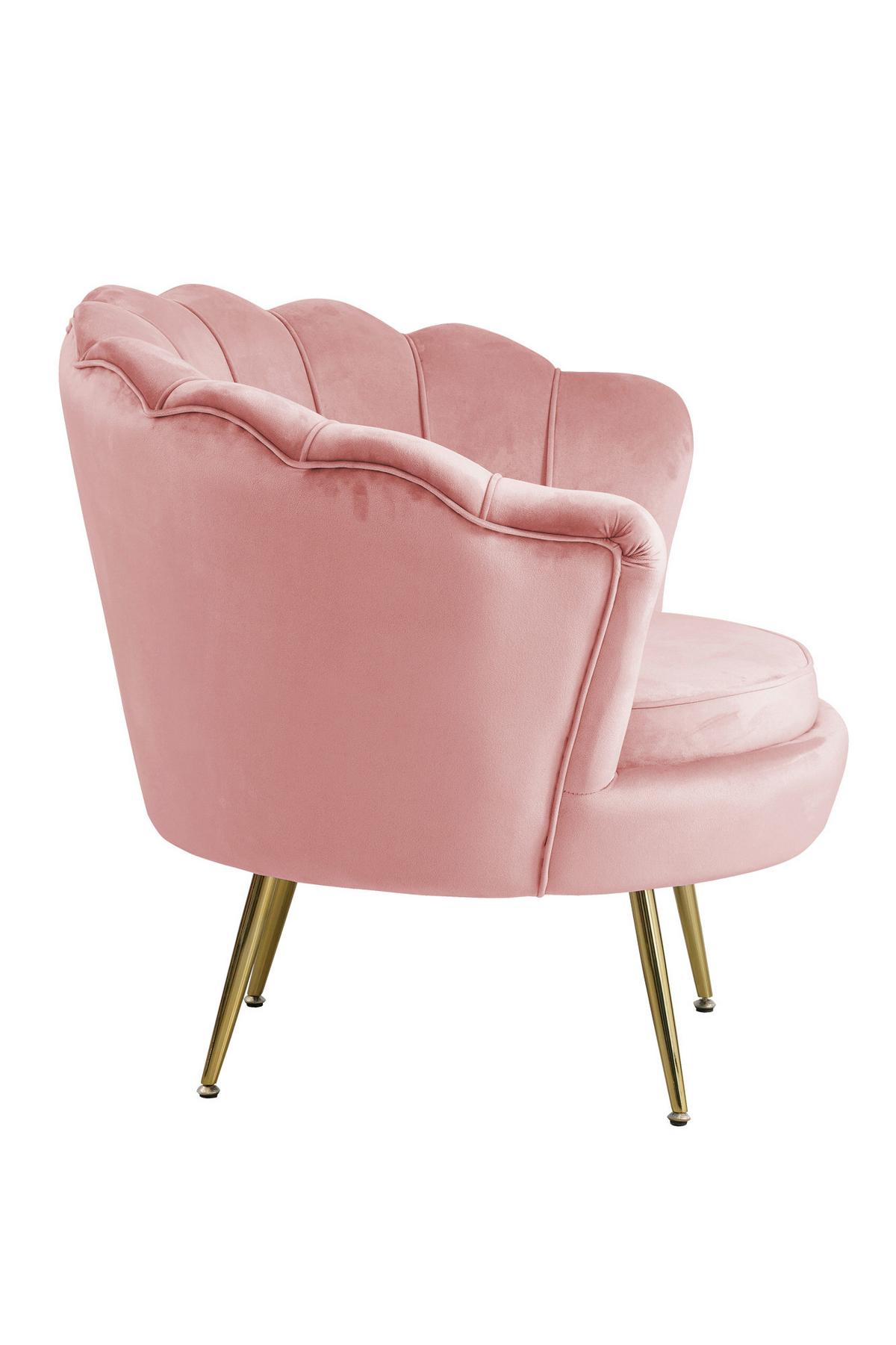 Sessel Rosa B: 76 Cm - Goldfarben/Rosa, MODERN, Textil (76/78/76cm) - Livetastic