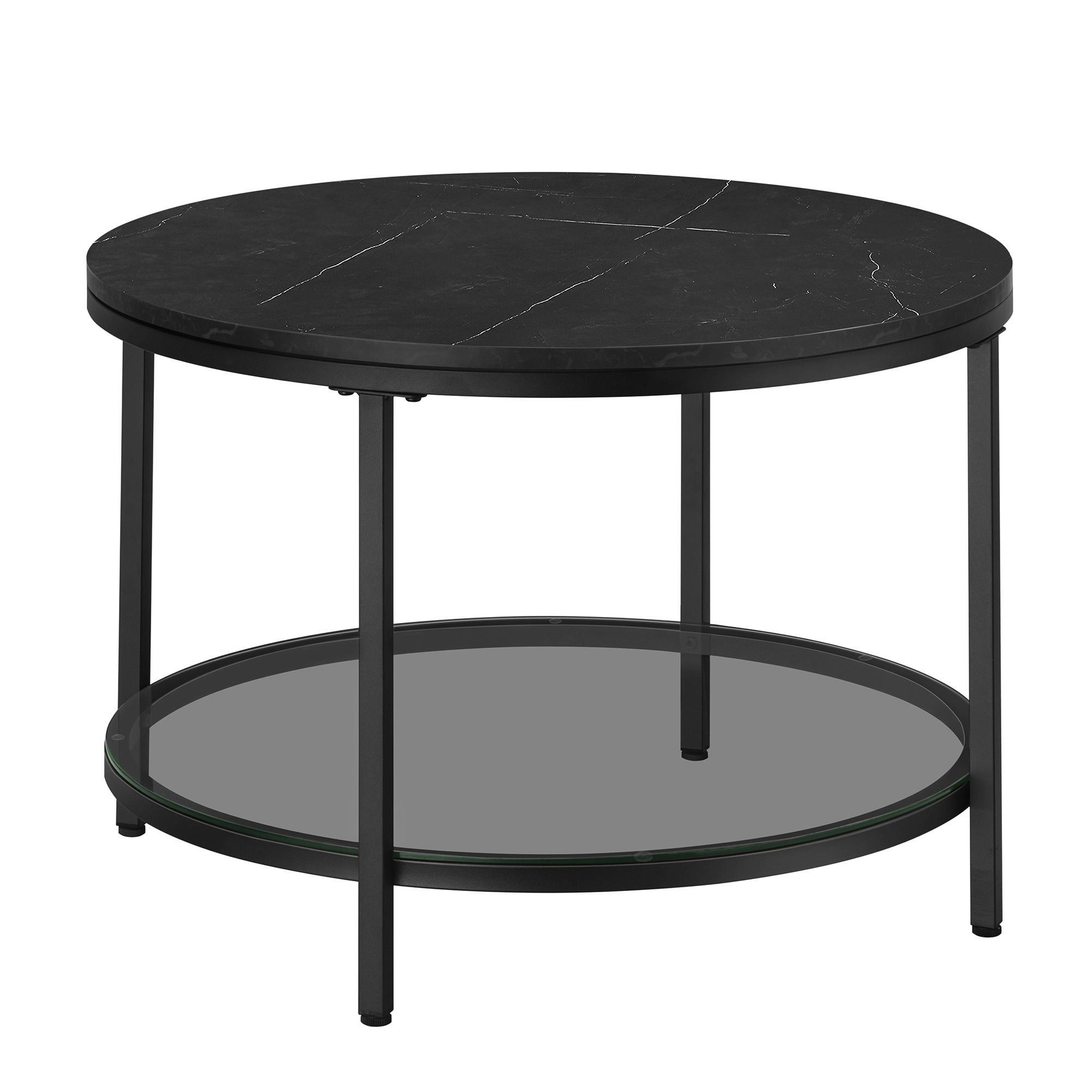 COUCHTISCH COFFEE TABLE - Schwarz, MODERN, Glas/Holzwerkstoff (65/65/46cm) - MID.YOU