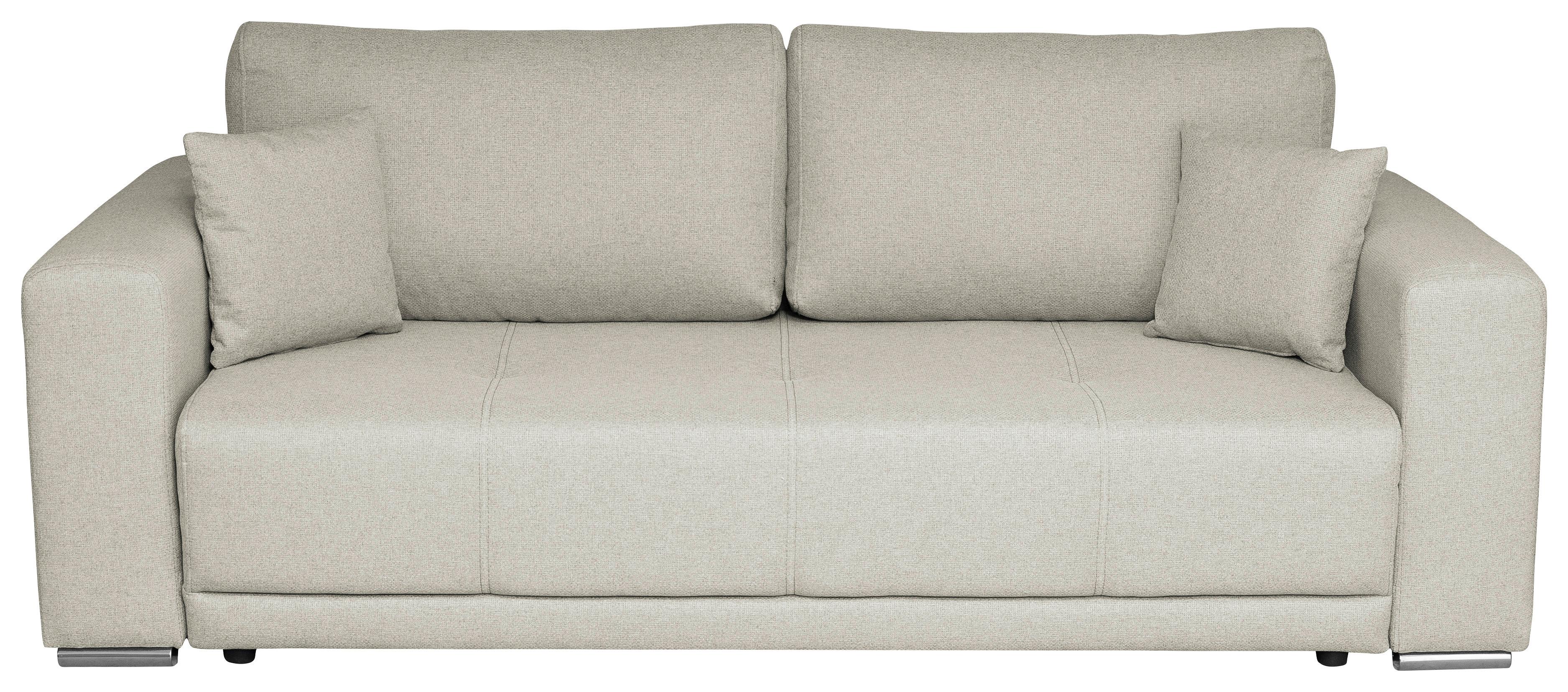 3-Sitzer-Sofa mit Schlaffunktion Berna Beige - Chromfarben/Beige, Design, Textil (238/77/108cm) - P & B