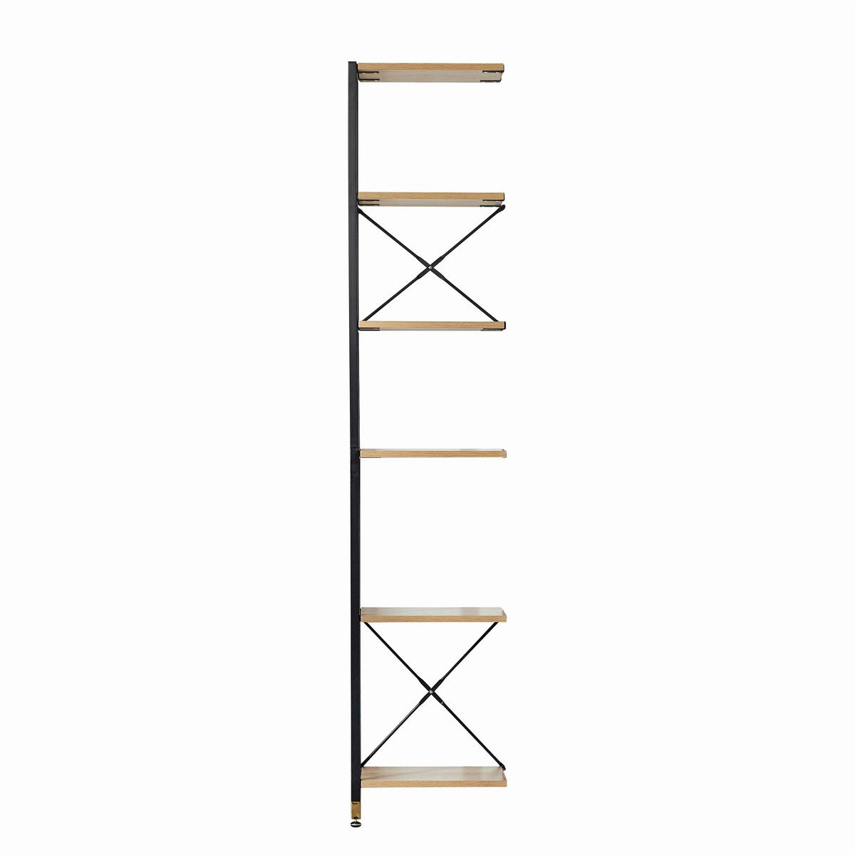 Leiterregal Naturfarben/Schwarz B: 42,5 cm - Schwarz/Naturfarben, Design, Holzwerkstoff/Metall (42,5/210/30cm) - Livetastic