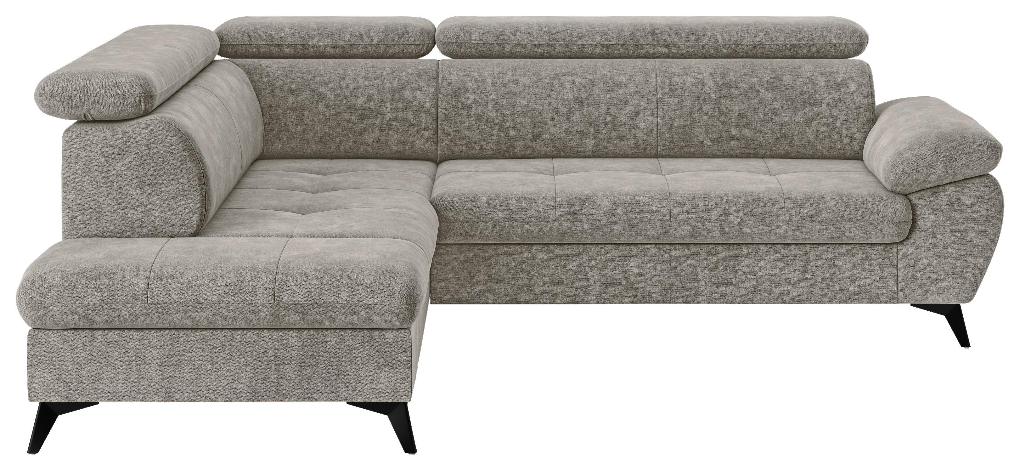 Ecksofa mit Bettkasten Hudson 207x265 cm Schlammfarben - Schlammfarben/Schwarz, Textil (207/265cm) - MID.YOU