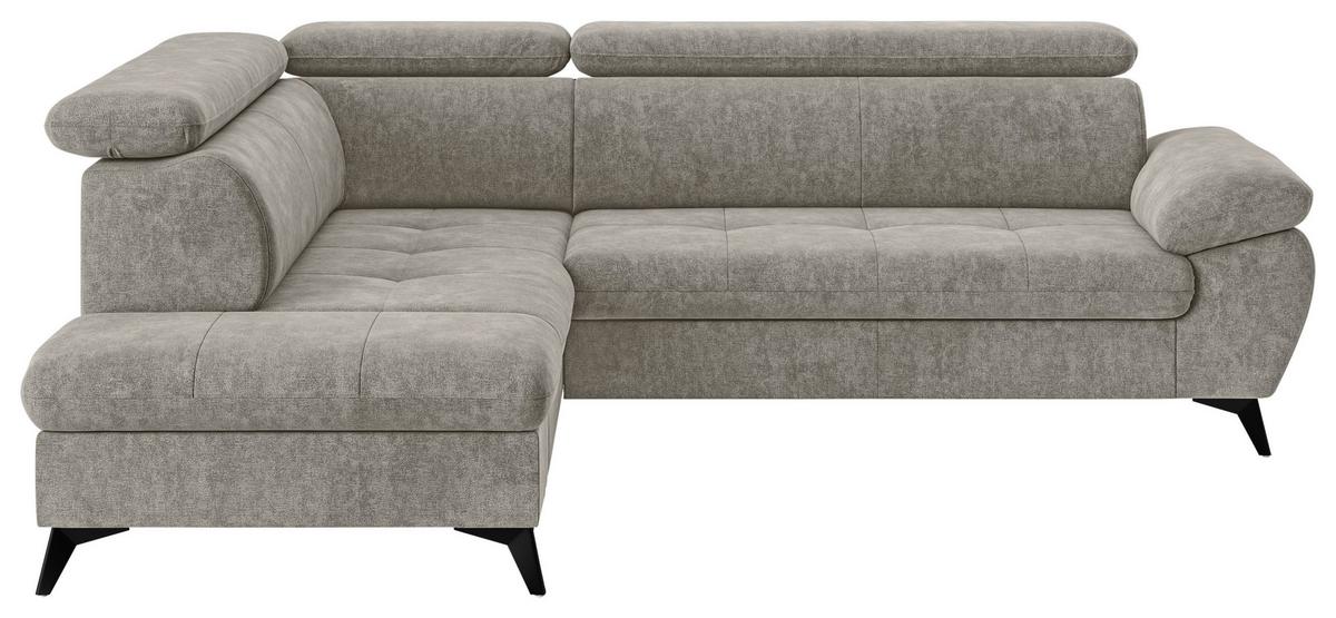 Ecksofa mit Bettkasten Hudson 207x265 cm Schlammfarben - Schlammfarben/Schwarz, Textil (207/265cm) - MID.YOU