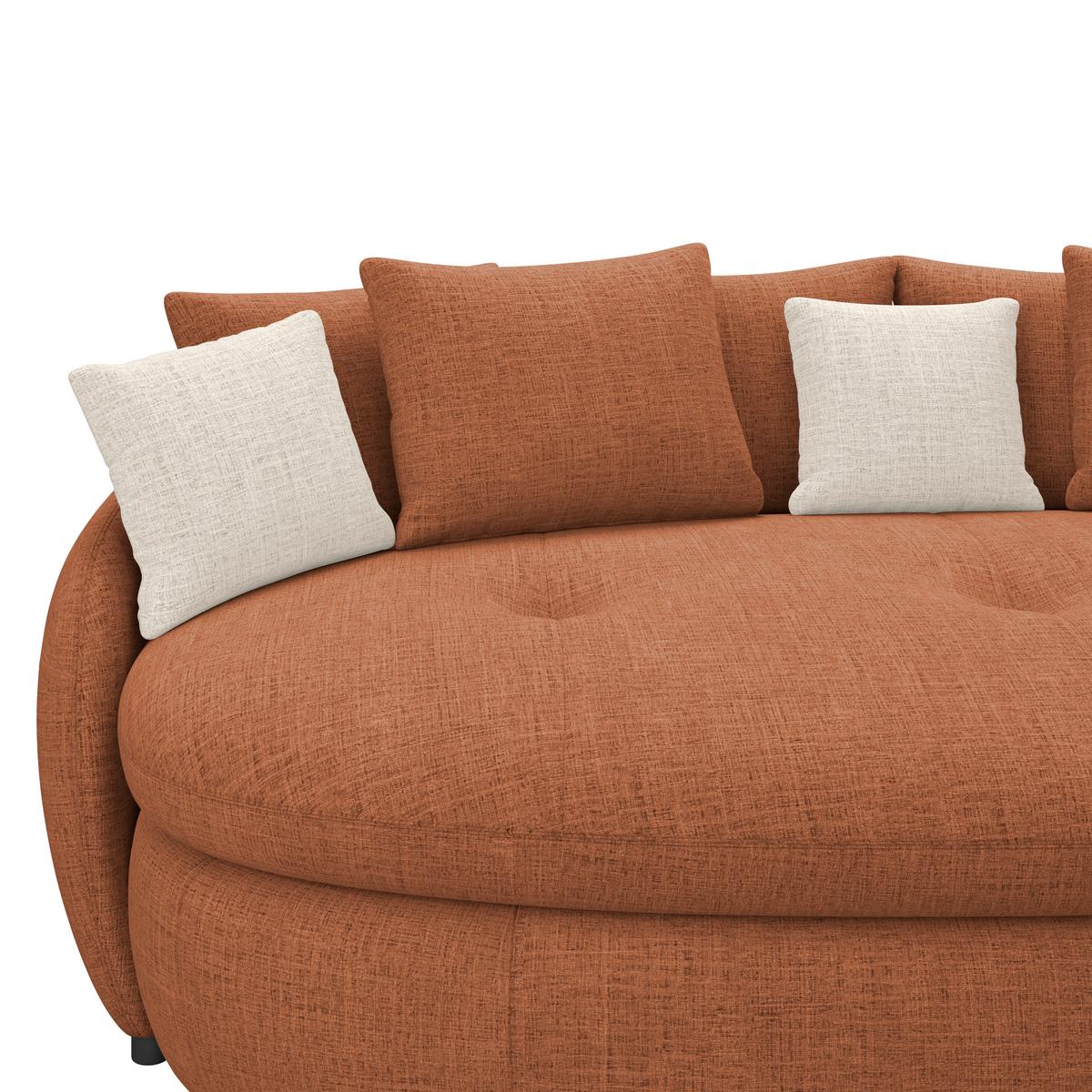 Mega pohovka ARUBA 2, terakotová/prírodná ženilka - čierna/terakotová, Trend, textil/plast (238/80/140cm) - Luca Bessoni