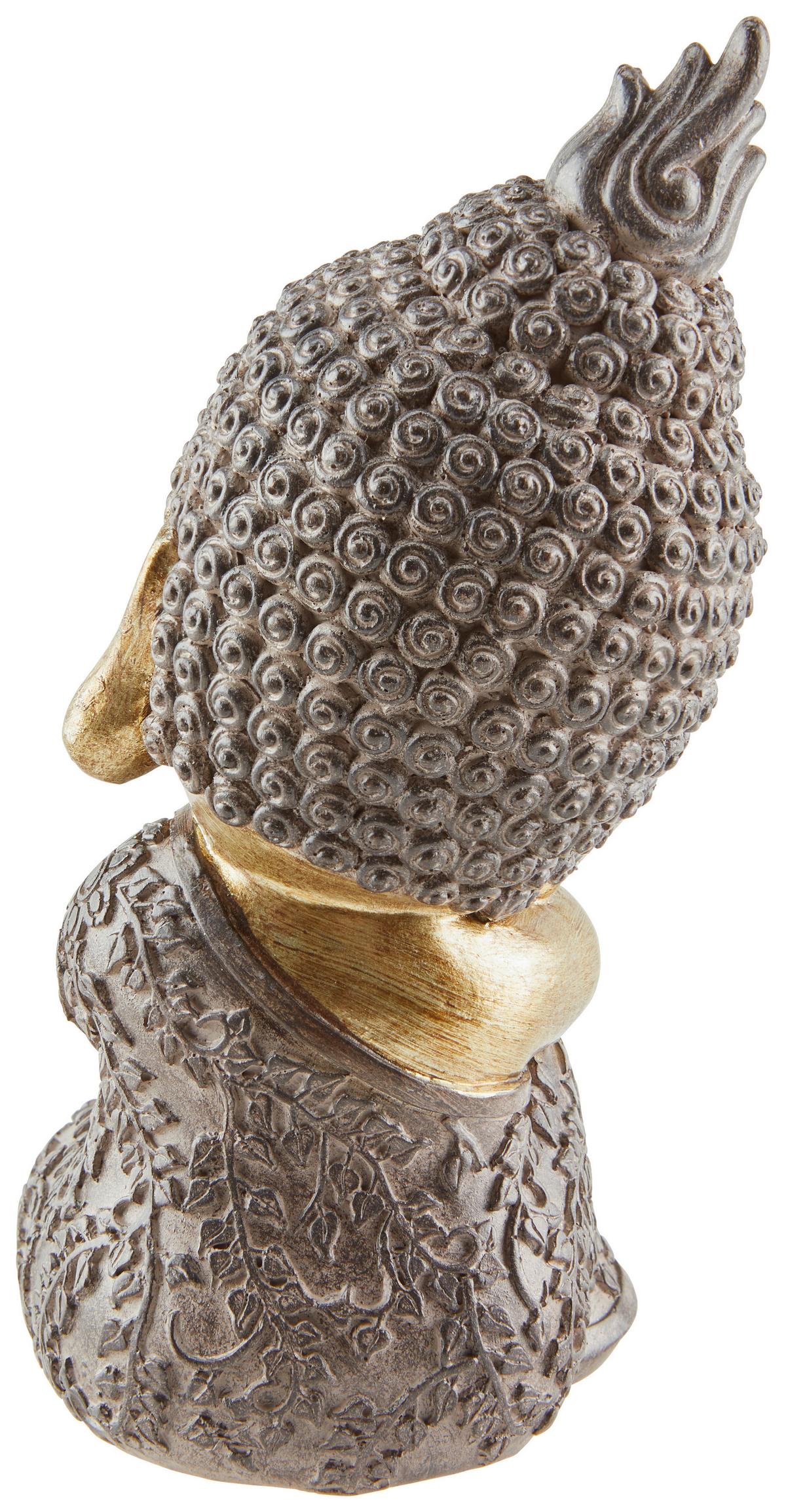 Dekofigur Buddha H: 17 cm Kunststoff für In- und Outdoor - Goldfarben/Braun, LIFESTYLE, Kunststoff (11/9,5/17cm) - Luca Bessoni