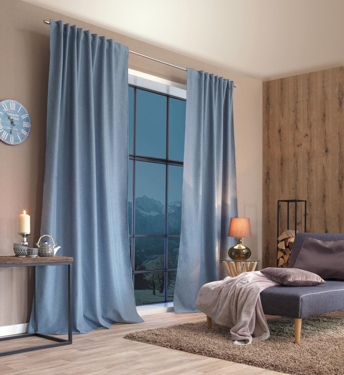 Wärmeschutzvorhang Blau B: 135 Cm - Blau, Basics, Textil (135/145cm) - Schmidt W. Gmbh