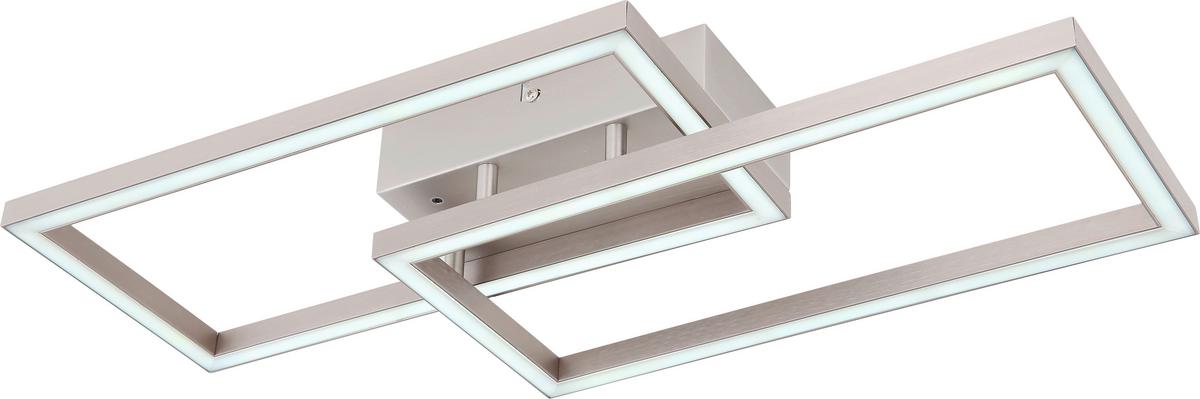 Led-deckenleuchte Erna L: 52 Cm Mit Farbtemperaturwechsler - Opal/Weiß, MODERN, Kunststoff/Metall (52/24,2/7,3cm) - Luca Bessoni