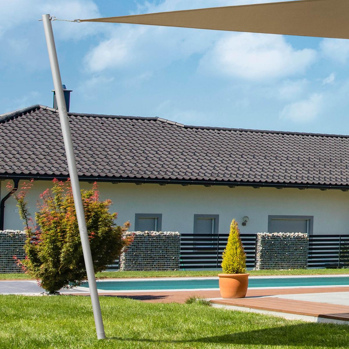 Zahradní plachta proti slunci šedohnědá - šedohnědá, Basics, plast (500/500/500cm)