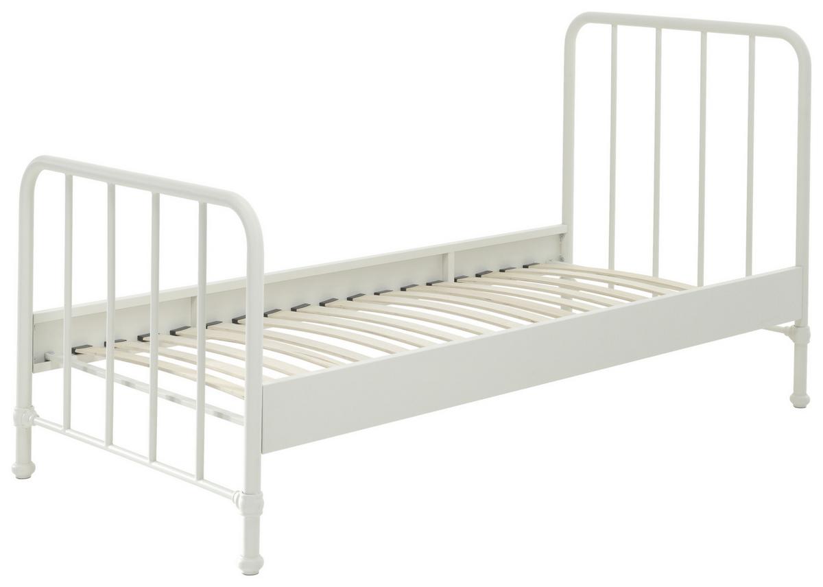 Postel pro děti a mládež BRONXX bílá matná - bílá, Moderní, kov/dřevo (90/200cm) - MID.YOU