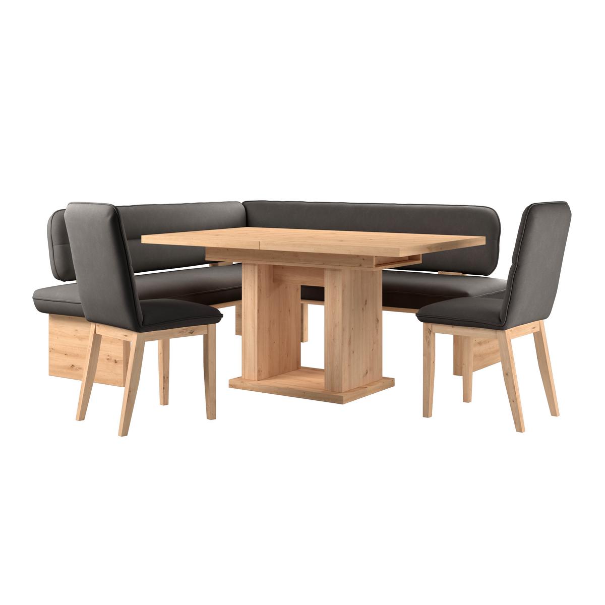 Eckbank Beluna Ii Webstoff Anthrazit, B: 170cm - Eichefarben/Anthrazit, KONVENTIONELL, Holz/Textil (170/212cm) - James Wood