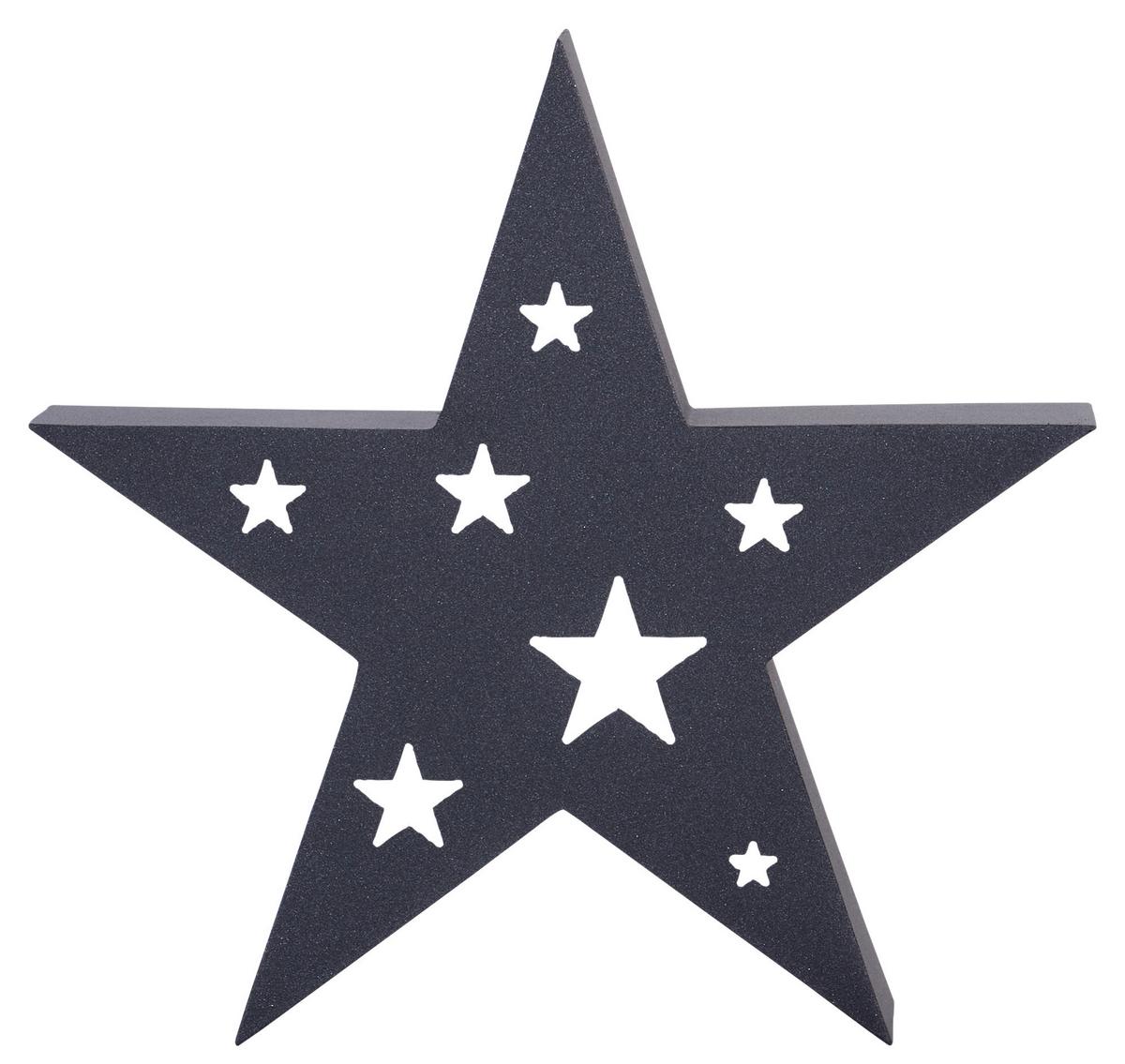 Weihnachtsdeko Stern Metall Stehend H: 33 cm - Grau, Basics, Metall (35/8/33cm)