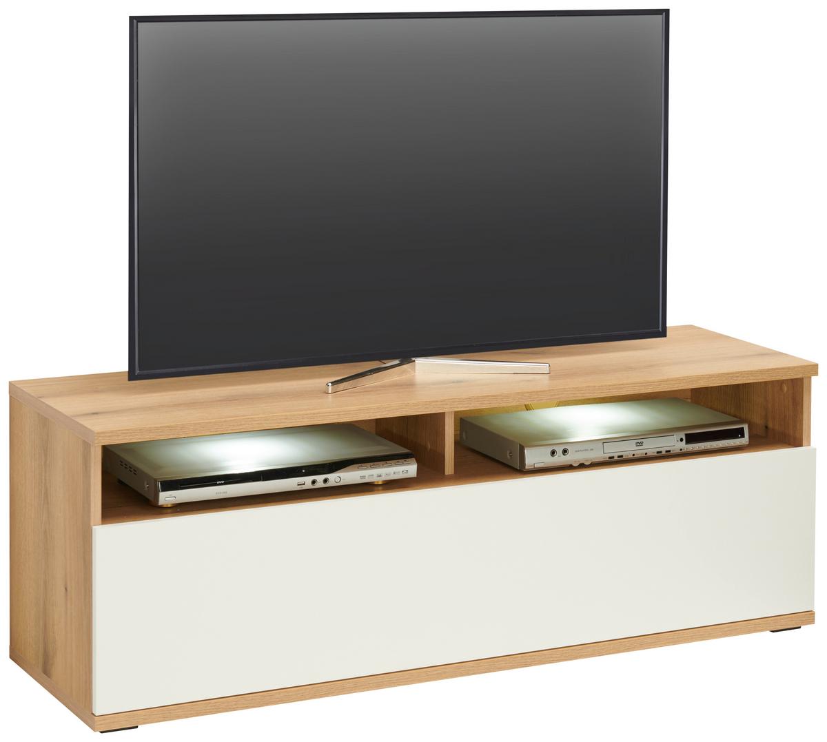 TV-Element Power B: 127,5 cm Eiche Dekor/Weiß - MODERN, Holzwerkstoff (127,5/46/40cm)