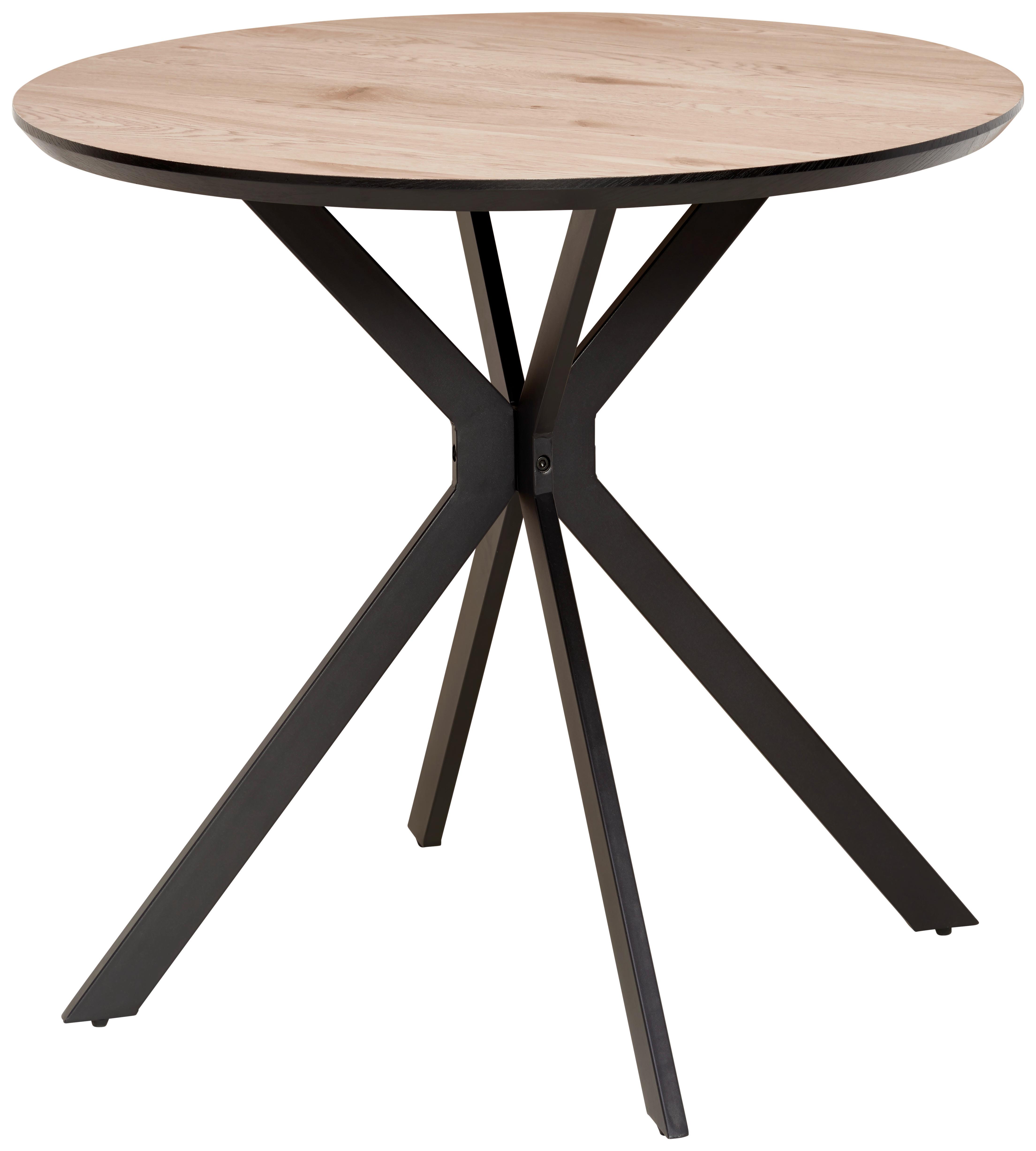 Esstisch Colorado - Schwarz/Naturfarben, LIFESTYLE, Holzwerkstoff/Metall (100/76/100cm) - Livetastic