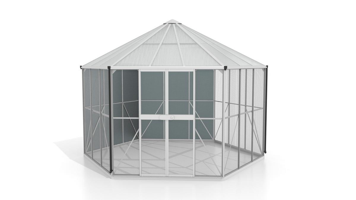 Vogelvoliere Vogelvoliere Circus 9000 - Alufarben, Basics, Metall (336/187,5/383,3cm)