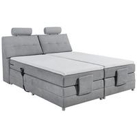 Boxspringbett mit Topper Elektrisch 180x200 cm Palermo - Silberfarben/Hellgrau, MODERN, Holzwerkstoff/Textil (180/200cm) - MID.YOU