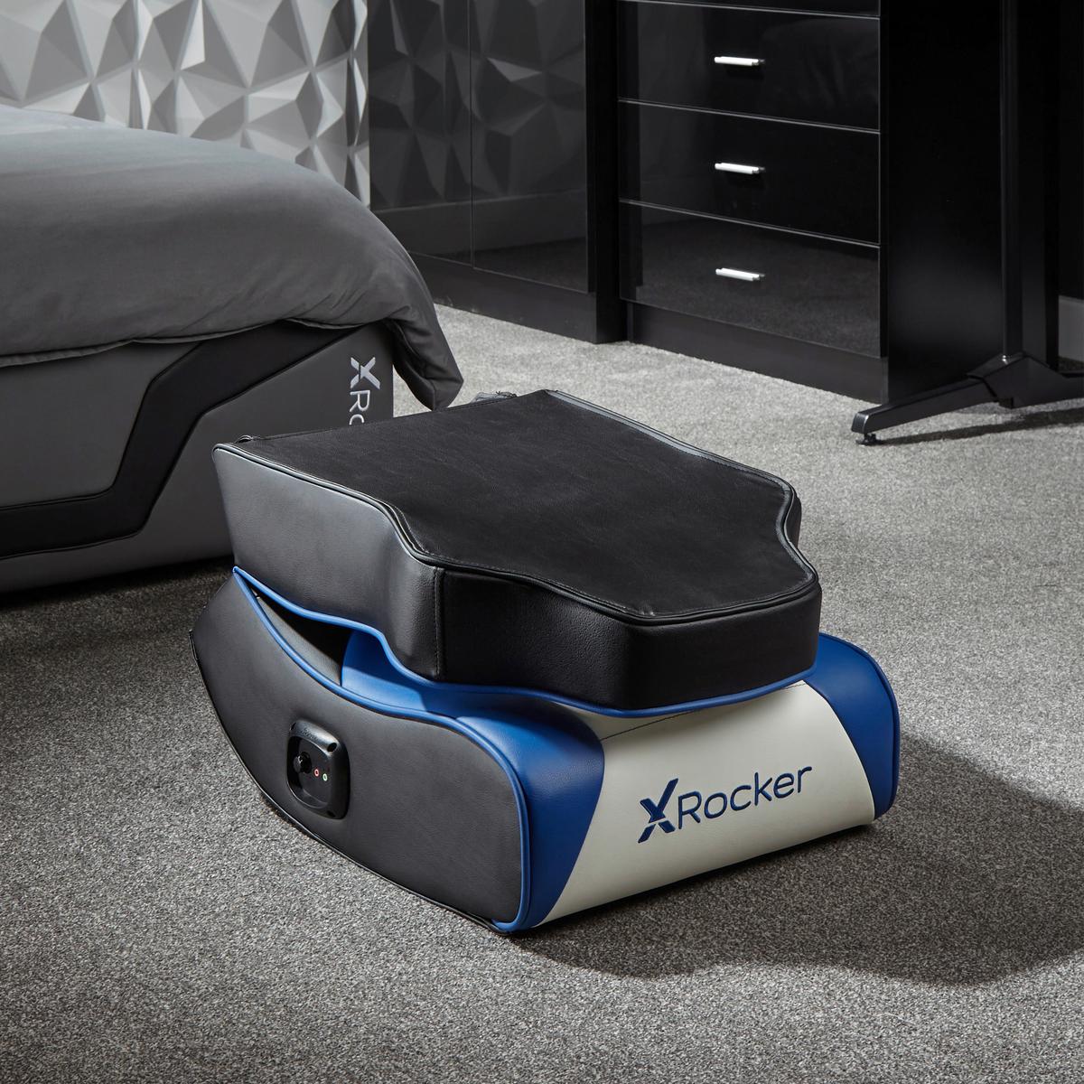 Gamingsessel Playstation Blau/schwarz/weiß B: 42 Cm - Blau/Schwarz, MODERN, Leder/Holzwerkstoff (42/68/74cm) - X Rocker