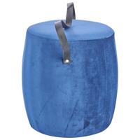 Hocker Textil Dunkelblau Sitz Gepolstert H: 40 Cm Rund - Dunkelblau, Basics, Textil (38/40cm)