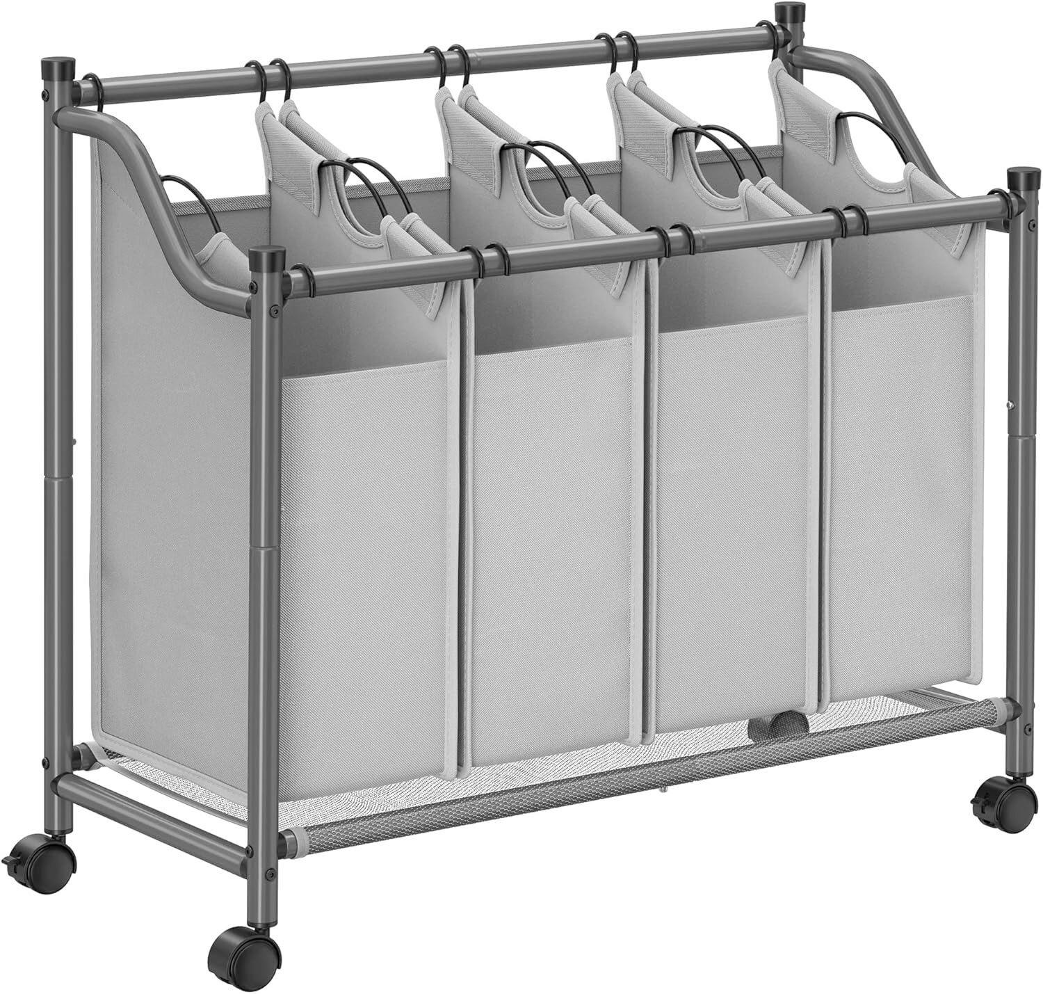 WÄSCHESAMMLER Grau B: 87,5 cm - Eschefarben/Grau, Basics, Textil/Metall (87,5/81/38,5cm)