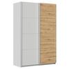Schwebetürenschrank B: 136cm Feldkirch Seidengr/Eiche Dekor - Hellgrau/Eiche Artisan, MODERN, Holzwerkstoff (136/210/62cm)