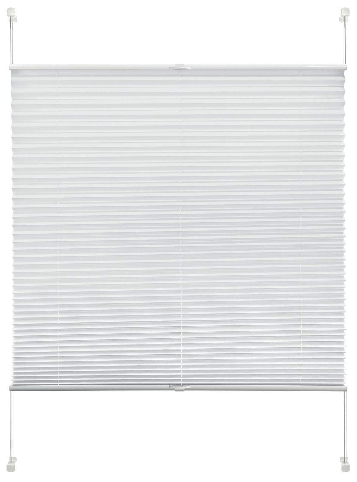 Plissee Solid Crash Weiß B: 50 cm mit Klemmträger - Weiß, Basics, Textil (50/130cm)