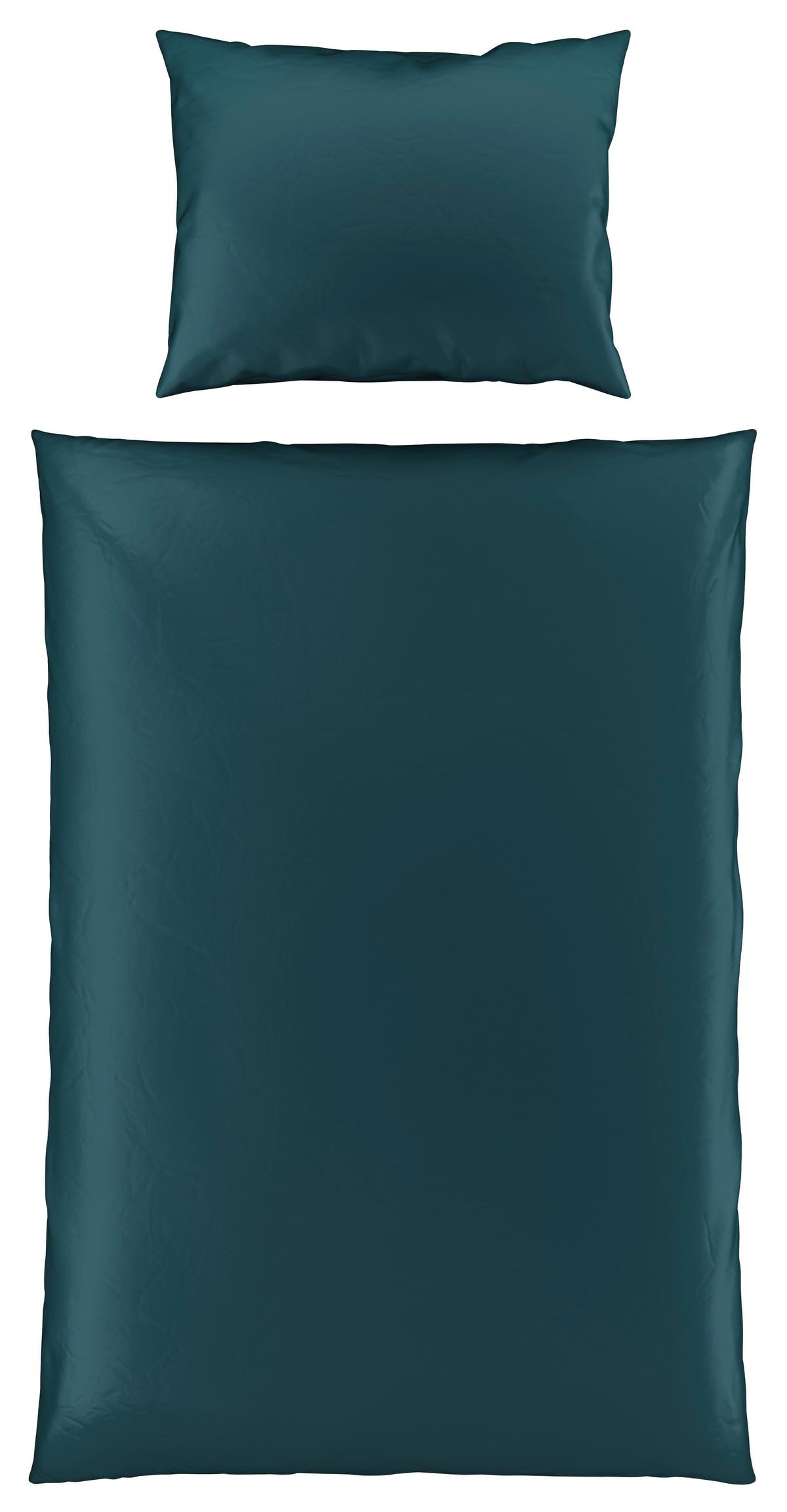 Satin-Bettwäsche 140x200 cm Melissa Petrol/Mintgrün - Petrol/Mintgrün, MODERN, Textil - Luca Bessoni