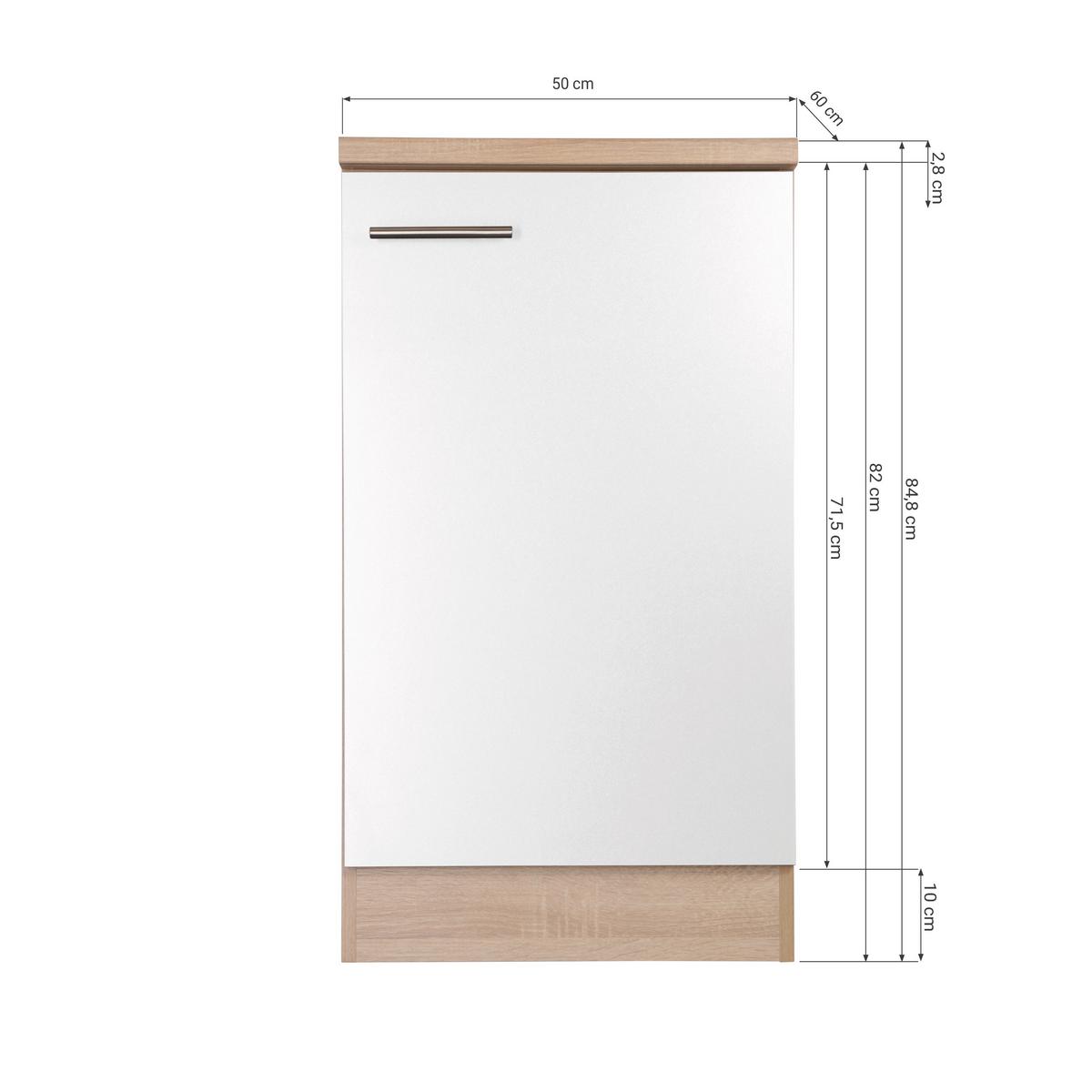 Spülenunterschrank Merle Schwarz, Eiche Dekor B: 50 cm - Eichefarben/Schwarz, Basics, Holzwerkstoff (50/84,8/60cm) - Respekta