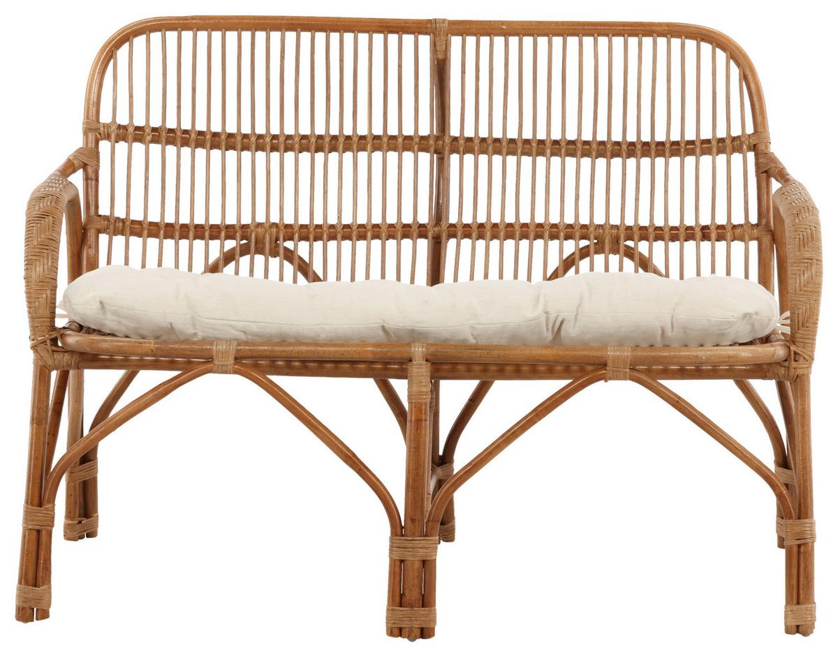 Loungesofa Nella Aus Holz - Naturfarben/Weiß, KONVENTIONELL, Holz (130/93/82cm) - Gardenson
