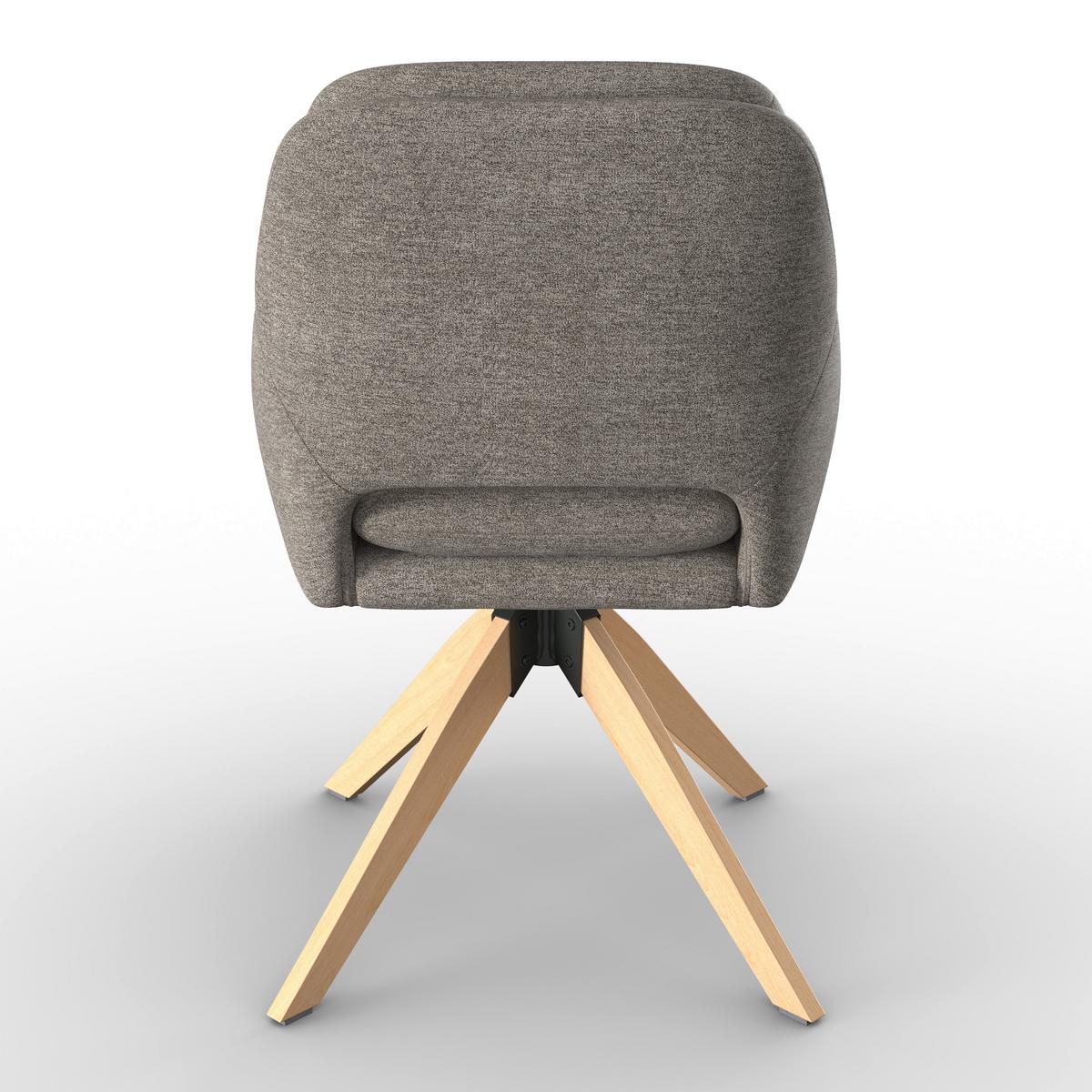 Židle s područkami Adrien, hnědá - přírodní barvy/hnědá, Moderní, kov/dřevo (64/59/92cm) - Bessagi Home