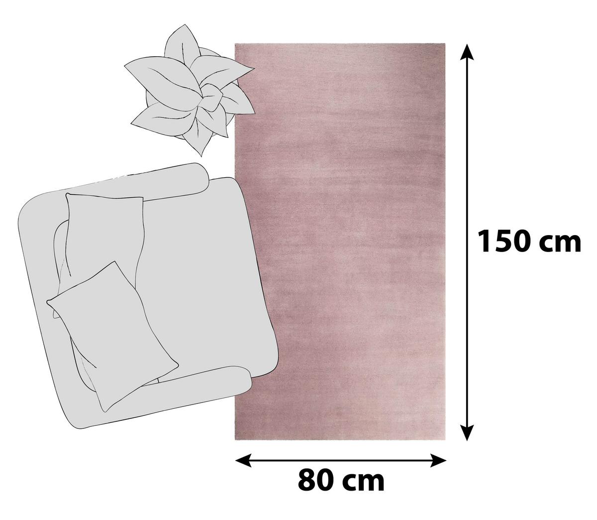 Hochflor Teppich  Rosa Loft 80x150 cm - Rosa, Basics, Textil (80/150cm) - Esprit