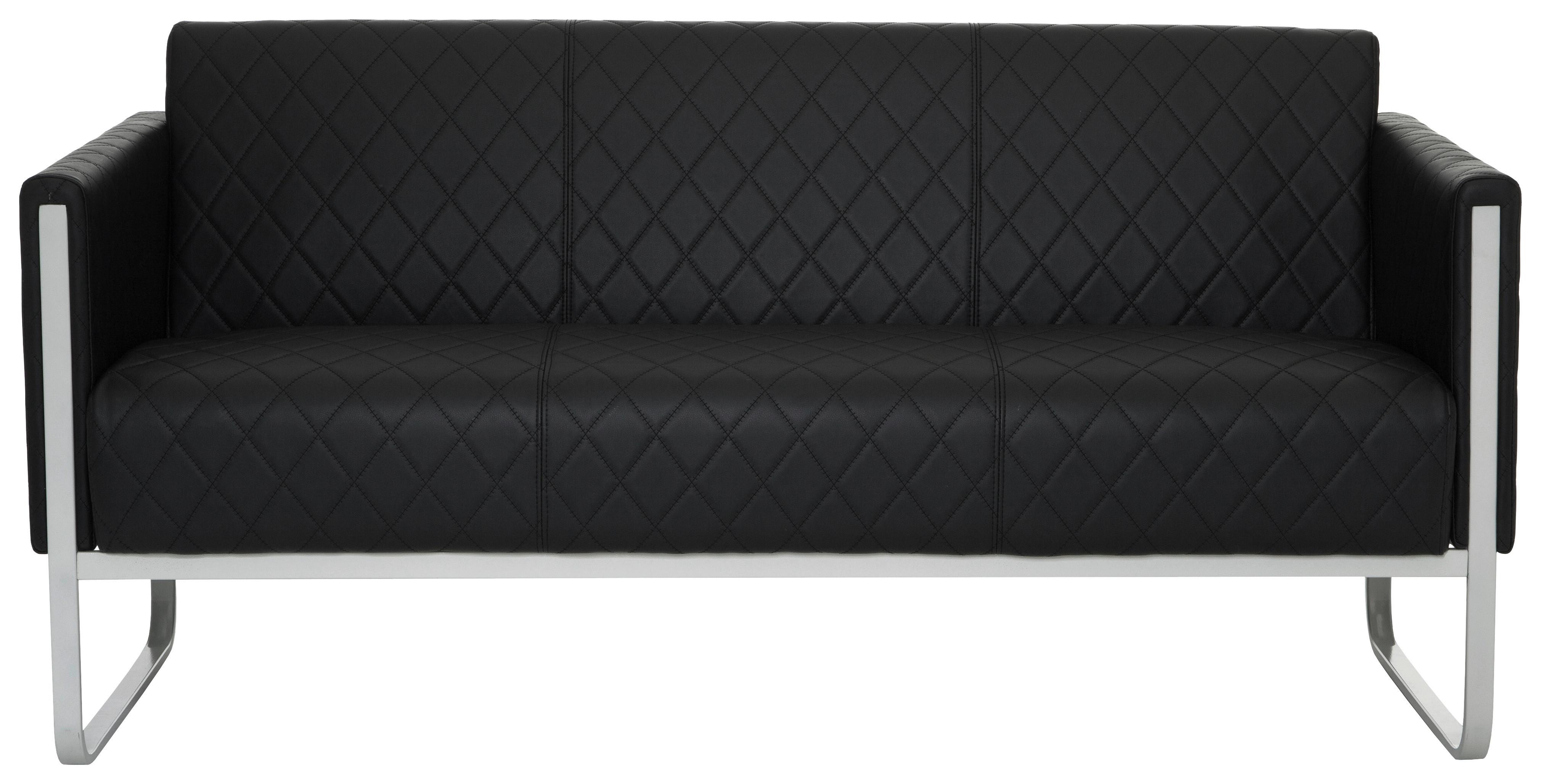 3-sitzer-sofa Aruba Mit Armlehnen, Schwarz Lederlook - Hellgrau/Schwarz, MODERN, Textil (159/78/71cm) - MID.YOU