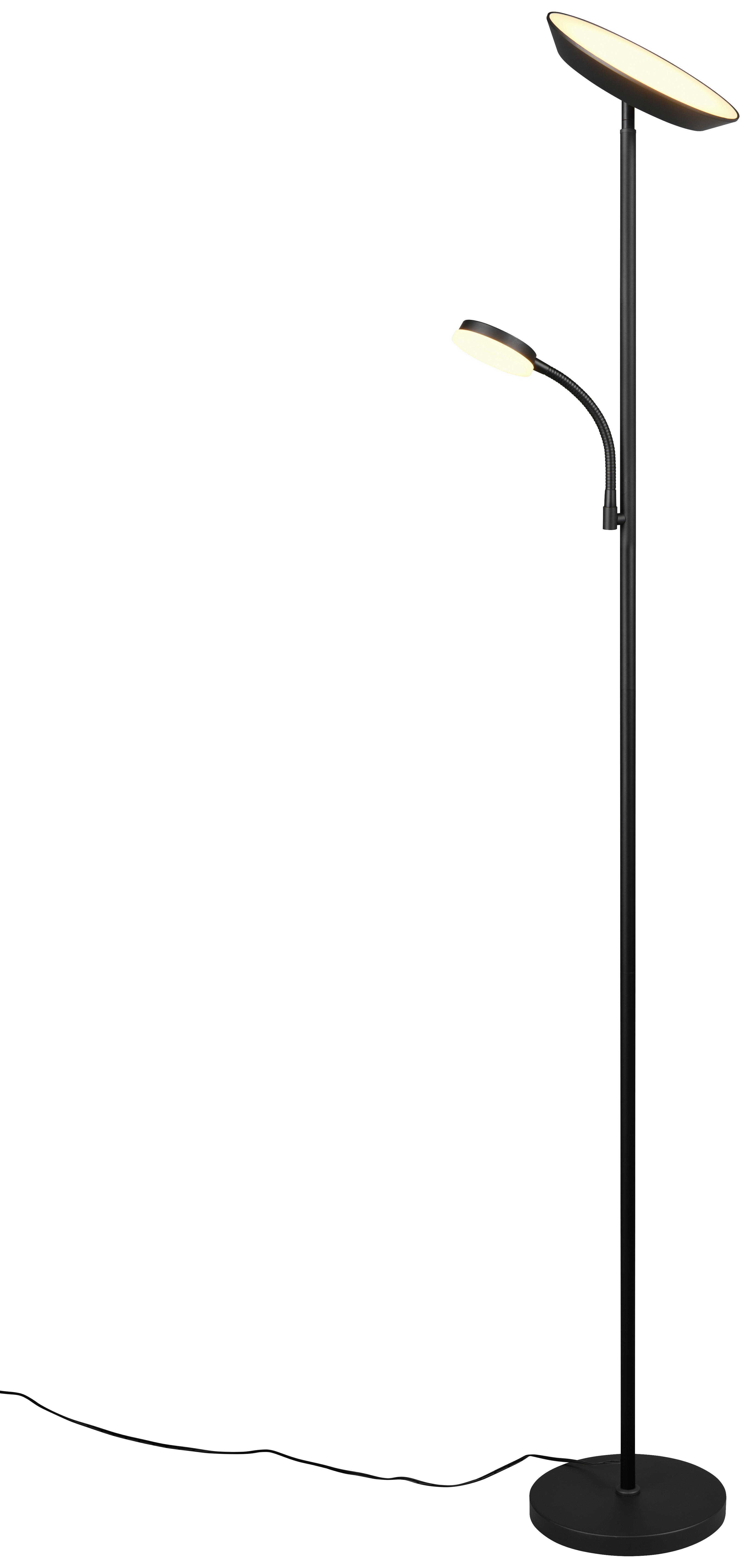 Led Állólámpa Kb. 178cm - fekete, Basics, műanyag/fém (25/178cm) - Luca Bessoni