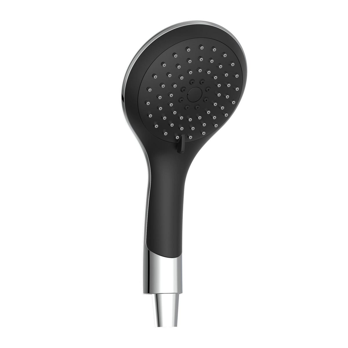 Brausegarnitur Grande Vita Schwarz verstellbar Anti-Kalk - Schwarz, Design, Kunststoff/Metall (26,8/75-118/38,6cm) - Schütte