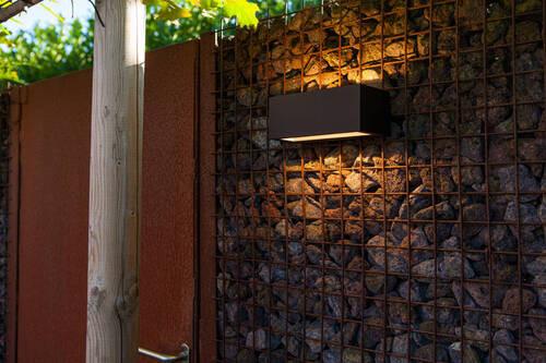 Außenwandleuchte Gemini 20w Glas Aluminium, Wandmontage - Schwarz, Basics, Metall (8,5/22/10,3cm)
