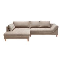Rohová sedačka PALERMO, levá, béžová žinylka - barvy buku/béžová, Moderní, dřevo/textil (203/69-94/306cm) - Mömax